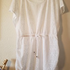 Lace bathing suit cover